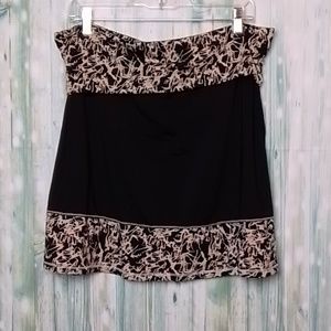 BCBG Maxazria XL mini skirt black and tan